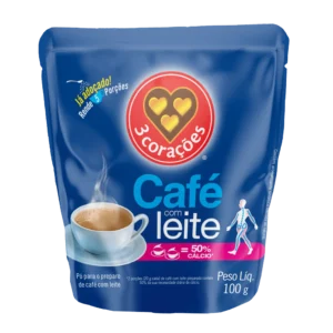 CAFE COM LEITE EM PO 3CORACOES REFIL 100G
