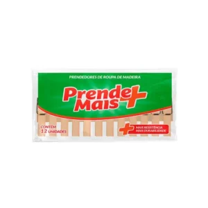 PRENDEDOR ROUPA MADEIRA PRENDE MAIS C12