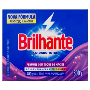 DETERG PO BRILHANTE 800G CX CUIDADO TOTAL