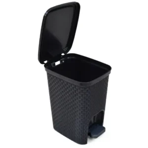LIXEIRA CPEDAL RATTAN ARQPLAST PRETA 7L