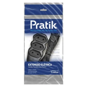 EXTENSAO ELETRICA PRATIK PRETA 5M