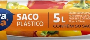 SACO FREEZER/GELADEIRA PURA CASA 5LT