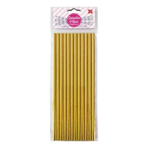 CANUDO BIODEGRADAVEL OURO METALICO C12