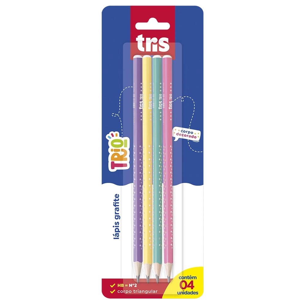 LAPIS PRETO TRIANGULAR TRIS TRIO NEON