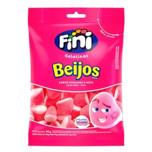 BALA FINI 90G BEIJOS DE MORANGO