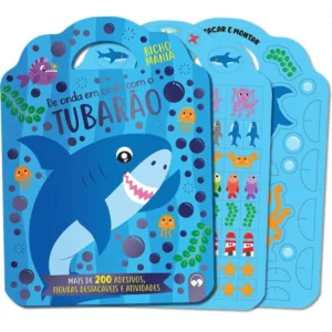 LIVRO COM ADESIVOS BICHO MANIA TUBARAO