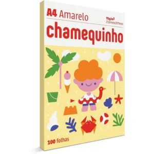 PAPEL SULFITE A4 COLORIDO CHAMEQUINHO 75G AMARELO