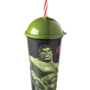 COPO SHAKE CANUDO HULK 500ML