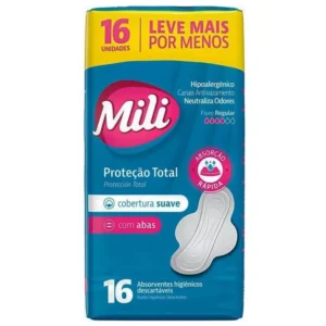 ABSORVENTE MILI PROT TOTAL SUAVE COM ABAS 16UN