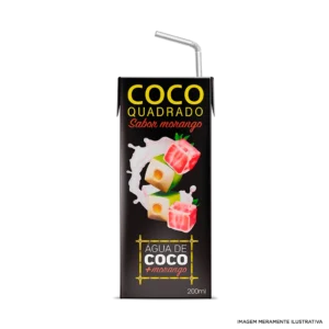 AGUA DE COCO QUADRADO 200ML MORANGO