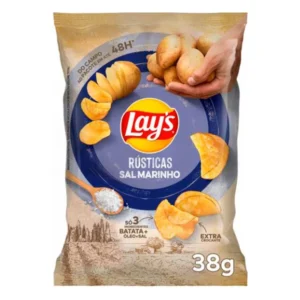BATATAS RUSTICAS LAYS 38G SAL MARINHO