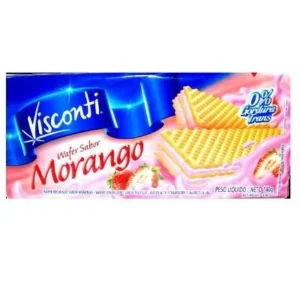 BISCOITO WAFER VISCONTI 140G MORANGO