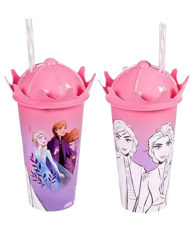 COPO SHAKE CANUDO COROA FROZEN 500ML