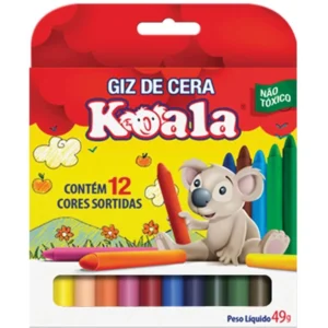 GIZ DE CERA FINO KOALA CURTO 12CORES