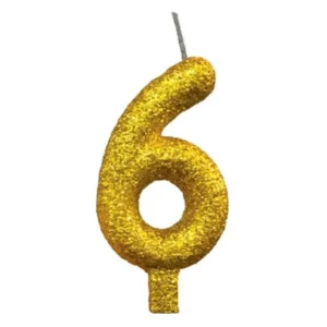 VELA SUPER GLITTER DOURADA N 6
