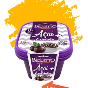 SORVETE BEGUETTO AMOR DE BOMBOM ACAI MAIS LEITINHO