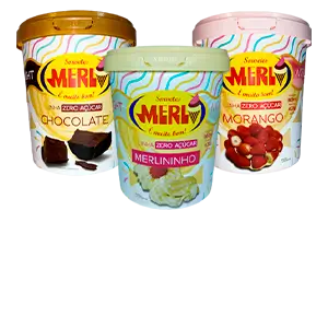 SORVETE MERLI 900ML ZERO ACUCAR MORANGO